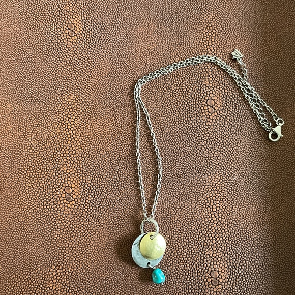 SILPADA Turquoise, Silver, & brass drop necklace - Picture 2 of 2